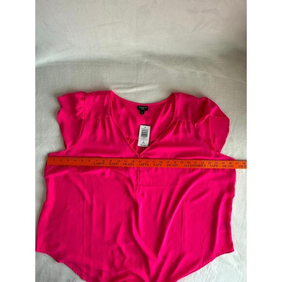NWT Torrid 2X Hook & Eye Blouse Pink Blouse Flowy Business Casual Feminine Fairy - Picture 10 of 12